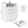 Bedroom White Chest of 4 Drawers High Gloss Bedside Cabinet with RGB LED Lights