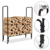 Rust-proof Firewood Rack Holder Steel Firewood Log Cart Carrier Rolling Dolly