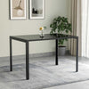 Modern Black Dining Table Tempered Glass Kitchen Furniture For 4-6 Seater