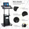 Mobile Sit to Stand Desk Home Adjustable Rolling Laptop Standing Desk