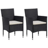 2x Garden Dining Chairs Poly Rattan Black Outdoor Armchair Lounge Seat