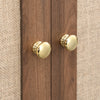 Modern Walnut Wardrobe 79x50x175cm: Fabric Doors, Storage Drawer, Wooden Legs