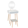 Dressing Table Vanity Set Makeup Table with LED Dimmable Light Mirror Stool Grey