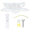 Modern Chandelier LED Lamp White Frame Ceiling Light With RGB Backlight Eaamxyyv