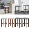 Set of 2 Saddle Bar Stools Backless Counter Stool W/ Upholstered Sponge Cushion