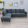L-Shaped Corner Sofa, Sectional Couch with Built-in USB Port Chaise
