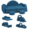 Blue Kids Play Couch Set Fold Out Modular Sofa Modular Couch for Playrooms etc
