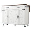 Rolling Kitchen Island Storage Trolley Cupboard with 2 Drawers Adjustable Shelf