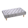 Button-Tufted Footrest Shoe Chaning Chair Living Room Lounge Long Velvet Bench