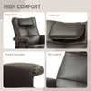 Massage Recliner Chair with Footstool PU Armchair with Adjustable Backrest Brown