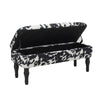 Storage Ottoman Seat Cow Print Velvet Bed End Stool Entryway Rest Window Bench