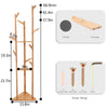 Solid Wood Coat Rack Stand Clothes Hanging Rail Rack Shelf Closet Portable Use