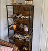 Vintage Industrial Bookcase Cabinet Display Storage Shelving Unit Rustic Metal
