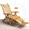 Folding Bamboo Rocking Armchair Office Garden Sun Lounger Recliner Relax Seat