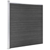 Fence Panel Set WPC 526x186 cm Black NEW