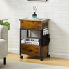 Side Table Coffee Table End Table NightStand Bedside Table with Charging Station