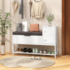 White Shoe Storage Bench Shoe Rack Stand with Flip Top Storage