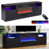 70inch TV Stand Cabinet Unit W/12LED Lights Insert 32" Electric Fireplace Heater