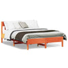 ShCuShan Bed Frame with Headboard Wax Brown 140x200 Solid Wood M7L9