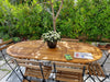 Large Garden Dining Table Wooden Patio Folding Furniture W/ Umbrella Hole 160cm