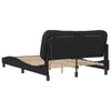 Bulliing Bed Frame with Black 120x200 Faux Leather,Double Bed W2T0