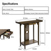 Industrial Console Table Rustic Wood Side Table Hallway Storage Shelf w/ Drawers