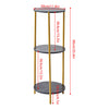 90cm Plant Stand 2/3-Tier Flower Holder Tall Side End Table with Golden Frame