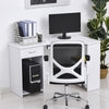 Smart L-Shaped Corner Desk with Storage & Keyboard Tray - Modern White Design