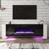 70inch TV Stand Cabinet & 36" Electric Fireplace 12 LED Lights Furniture Storage