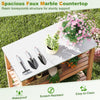Outdoor Garden Potting Bench Table Acacia Wood Planting Workstation