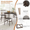Kitchen Table & 4 Chairs Industrial Modern Mid Century Dining Set-Grey