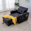 Sofa Bed Single Chair Armchair Sleeper USB Port Cup Holder Chair Chaise Pull Out