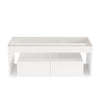 High Gloss Coffee Table Centre Table With LED Light Open Storage Glass Tabletop