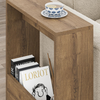 Narrow Dark Oak Sofa Side Table with Storage Shelf – Space-Saving Console Table