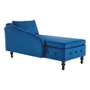 Upholstered Lounge Sofa with Armrest Chaise Sofa with Storage and Pillow Blue