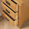 Rustic Oak 3 Drawer Bedside Cabinet / Bedroom Lamp Table / Nightstand