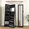 Jewelry Cabinet Armoire Lockable Standing Jewelry Organizer-Black
