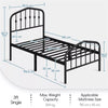Metal Bed Frame with Arched Headboard and Footboard/Heavy Duty Slat Support