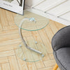 Sofa Bed Side End Table Small Coffee Tea Tables Lamp Stand Chrome Legs Glass Top