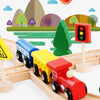 33Pcs Wooden Train Track Rail Set Magnetic Railway Xmas Kid Toy Fit Thomas Brio