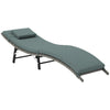 Folding Rattan Sun Lounger with Cushion and Pillow, Mixed Grey