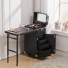 Large Makeup Nail Table Trolley Box Studio Cosmetic Mirror Travel Rolling Case