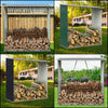 Metal Garden Shed 8ftx3ft 11x3ft Log Tool Firewood Organizer Rack Timber Store