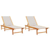 Loungers 2 pcs Grey Solid Wood Acacia and Z6Z7