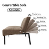 Panana Fabric Sofa Bed Sofabed with Drink Holders Recliner Free Bolster Cushions