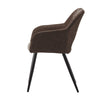 2 Pcs Dining Chairs Faux Leather Diamond Cushion Seat With Hole Brown Grey