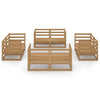 8 Piece Garden Lounge Set Honey Brown Solid Pinewood