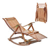 Bamboo Recliner Rocking Chair Armchair Foldable Garden Deck Chair Sun Lounger