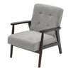 Accent Armchair Wooden Armest Frame Single Padded Sofa Chair Leisure Guest Seat