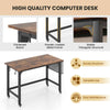 Computer Workstation Rolling Writing Study Desk On Wheels-Brown
